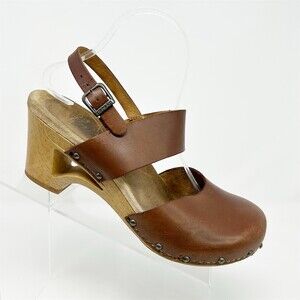 Dansko Thea Slingback Clog Sandals Womens Brown Studded Closed Toe 40